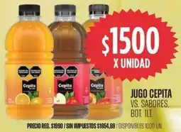 Supermercados Vea Cepita jugo vs. sabores, bot. oferta