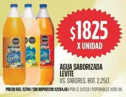 Supermercados Vea Levite agua saborizada vs. sabores, bot. oferta