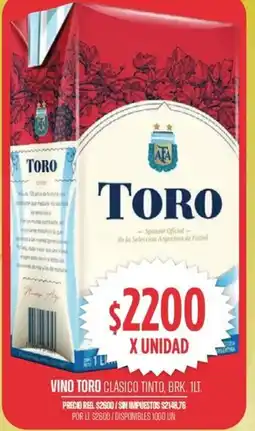 Supermercados Vea Toro vino clásico tinto, brk. oferta