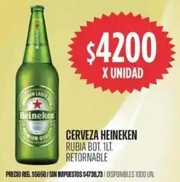 Supermercados Vea Heineken cerveza rubia bot. oferta