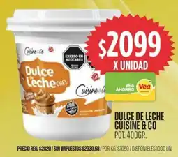 Supermercados Vea Cuisine & co dulce de leche pot. oferta
