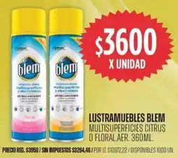 Supermercados Vea Blem lustramuebles multisuperficies citrus o floral,aer. oferta