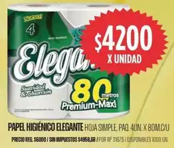 Supermercados Vea Elegante papel higiénico hoja simple oferta
