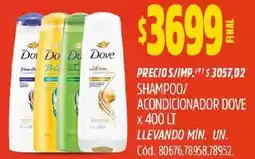 Supermercados Yaguar Dove shampoo/ acondicionador oferta