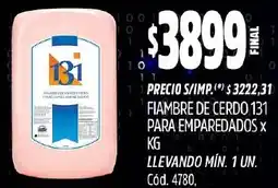 Supermercados Yaguar 131 fiambre de cerdo para emparedados oferta