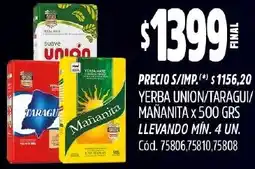 Supermercados Yaguar Union/taragui/ mañanita yerba oferta