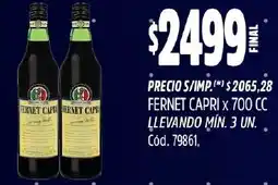 Supermercados Yaguar Fernet capri oferta
