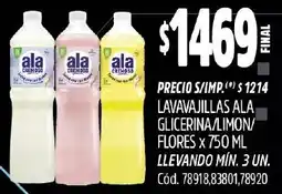 Supermercados Yaguar Ala lavavajillas glicerina/limon/ flores oferta
