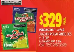 Supermercados Yaguar rinde dos jugo en polvo oferta