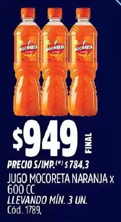 Supermercados Yaguar Mocoreta jugo naranja oferta