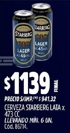 Supermercados Yaguar Starberg cerveza lata oferta