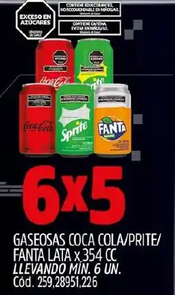 Supermercados Yaguar Coca cola/prite/ fanta gaseosas lata oferta