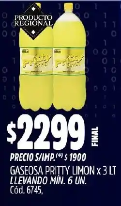 Supermercados Yaguar Pritty limon gaseosa oferta