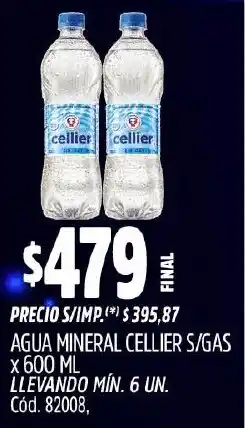 Supermercados Yaguar Cellier agua mineral s/gas oferta