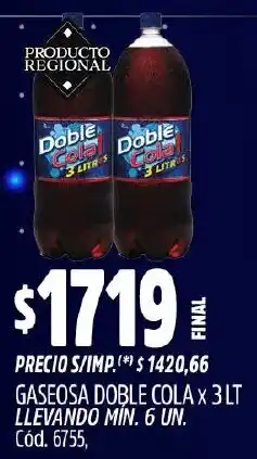 Supermercados Yaguar Doble cola gaseosa oferta