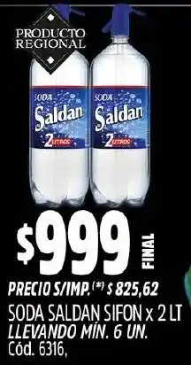 Supermercados Yaguar Saldan sifon soda oferta