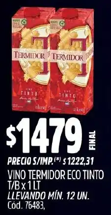 Supermercados Yaguar Termidor vino eco tinto t/b oferta