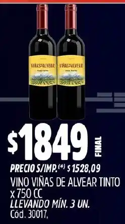 Supermercados Yaguar Viñas de alvear vino tinto oferta