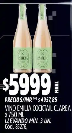 Supermercados Yaguar Emilia vino cocktail clarea oferta