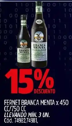 Supermercados Yaguar Branca menta fernet oferta