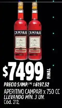 Supermercados Yaguar Campari aperitivo oferta