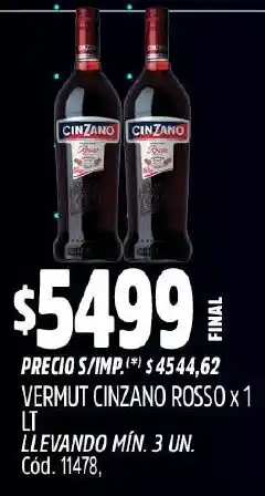 Supermercados Yaguar Cinzano vermut rosso oferta