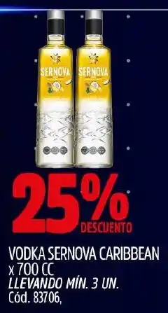 Supermercados Yaguar Sernova vodka caribbean oferta