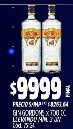 Supermercados Yaguar Gordon's gin oferta