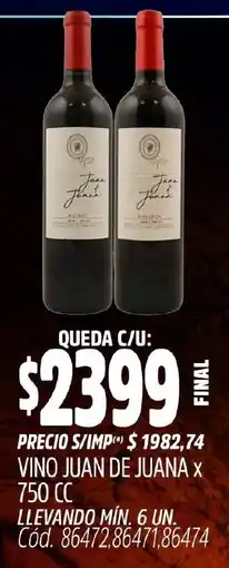 Supermercados Yaguar Juan de juana vino oferta