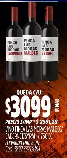 Supermercados Yaguar Finca las moras malbec/ cabernet/syrah vino oferta