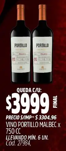 Supermercados Yaguar Portillo vino malbec oferta