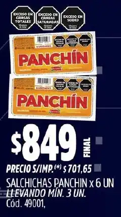 Supermercados Yaguar Panchín salchichas oferta