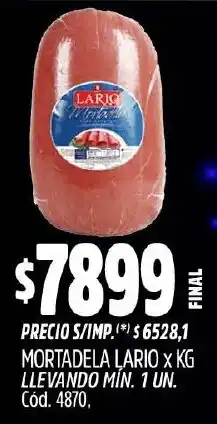 Supermercados Yaguar Lario mortadela oferta