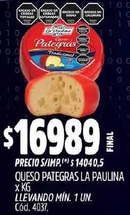 Supermercados Yaguar La paulina queso pategras oferta