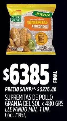 Supermercados Yaguar Supremitas de pollo granja del sol oferta