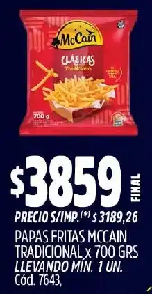 Supermercados Yaguar Mccain papas fritas tradicional oferta