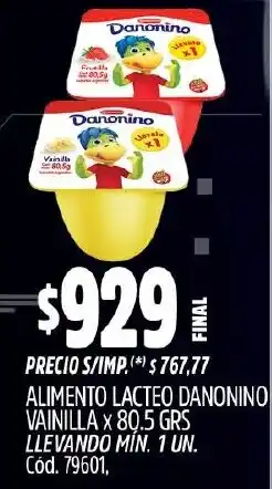 Supermercados Yaguar Lacteo danonino alimento vainilla oferta
