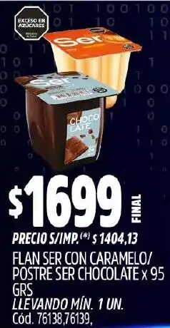 Supermercados Yaguar Flan ser con caramelo/ postre ser chocolate oferta