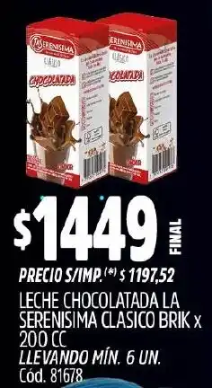 Supermercados Yaguar La serenisima leche chocolatada clasico brik oferta