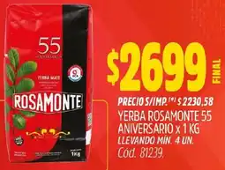 Supermercados Yaguar Rosamonte yerba 55 aniversario oferta