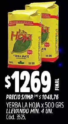 Supermercados Yaguar La hoja yerba oferta