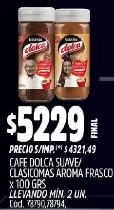 Supermercados Yaguar Cafe dolca suave/ clasicomas aroma frasco oferta
