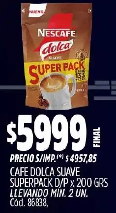 Supermercados Yaguar Nescafé café dolca suave superpack d/p oferta