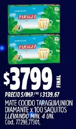 Supermercados Yaguar Taragui/union mate cocido diamante oferta