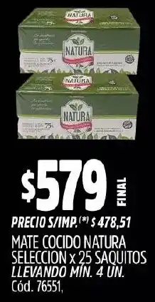 Supermercados Yaguar Natura mate cocido seleccion oferta
