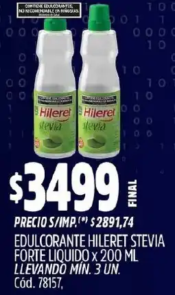 Supermercados Yaguar Hileret edulcorante stevia forte liquido oferta