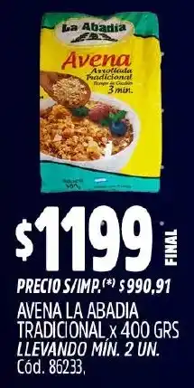 Supermercados Yaguar La abadia avena tradicional oferta