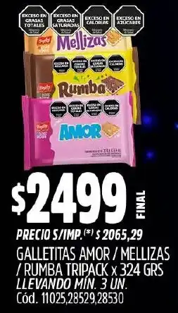 Supermercados Yaguar Amor/mellizas / rumba tripack galletitas oferta