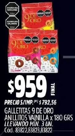 Supermercados Yaguar 9 de oro galletitas anillitos vainilla oferta
