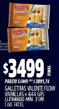 Supermercados Yaguar Valente flow vainillas galletitas oferta
